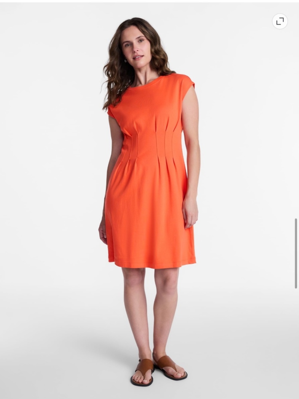 Time and Tru Women’s Orange Lava Pleated Waist Mini Dress Size XXL NWT - Picture 4 of 7